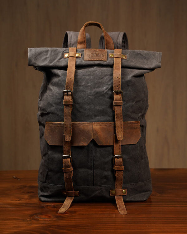 Mochila British Soldier Cuero y Lona Impermeable – vista