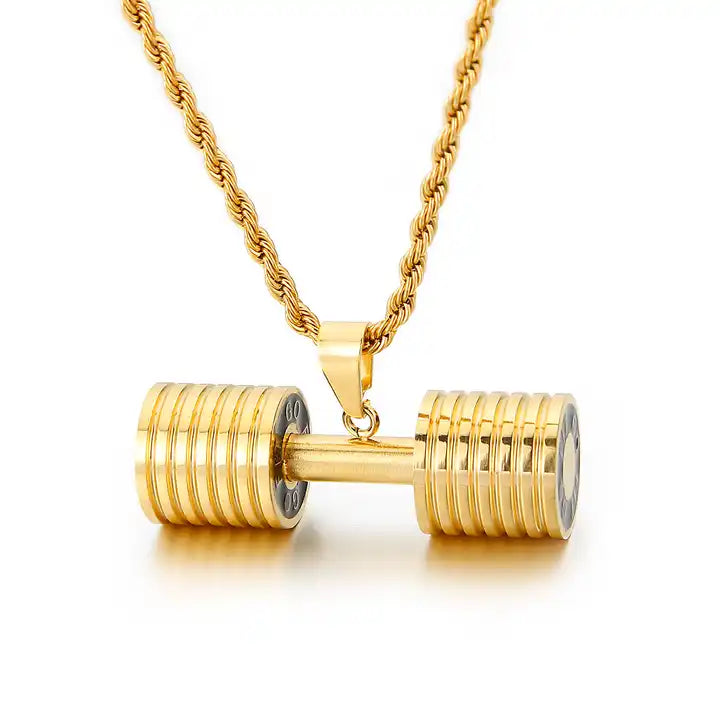 Dije Mancuerna Acero Inoxidable Dorado / Plata – vista cercana