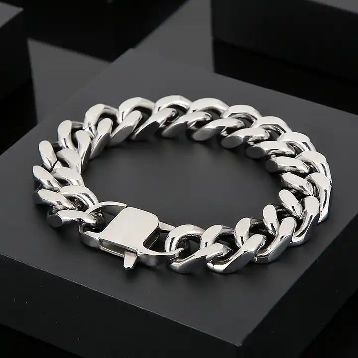 Pulsera Hip Hop 2 Acero Inoxidable 21cm – vista cercana