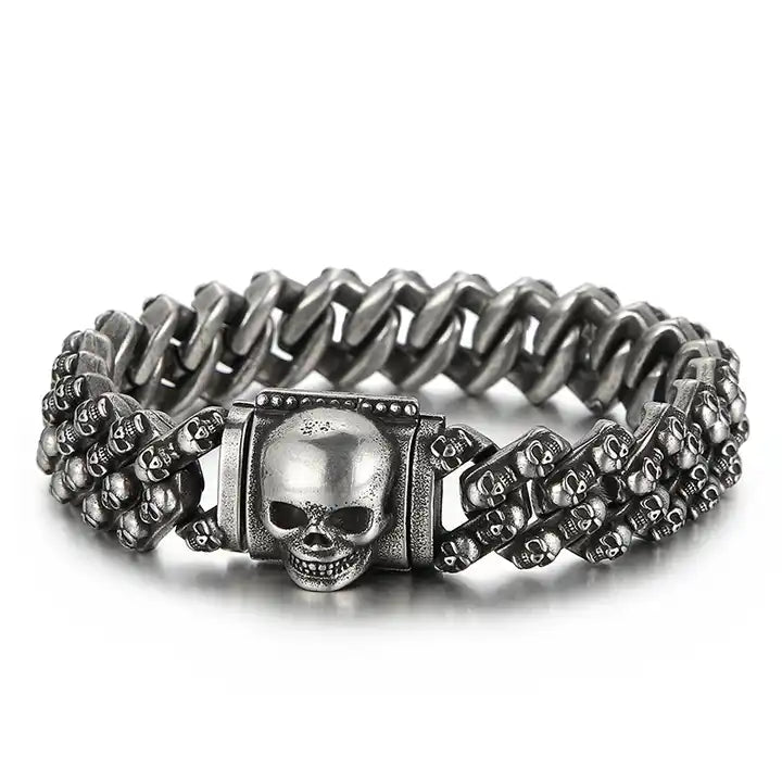 Brazalete Skull One Acero Inoxidable 22cm – vista