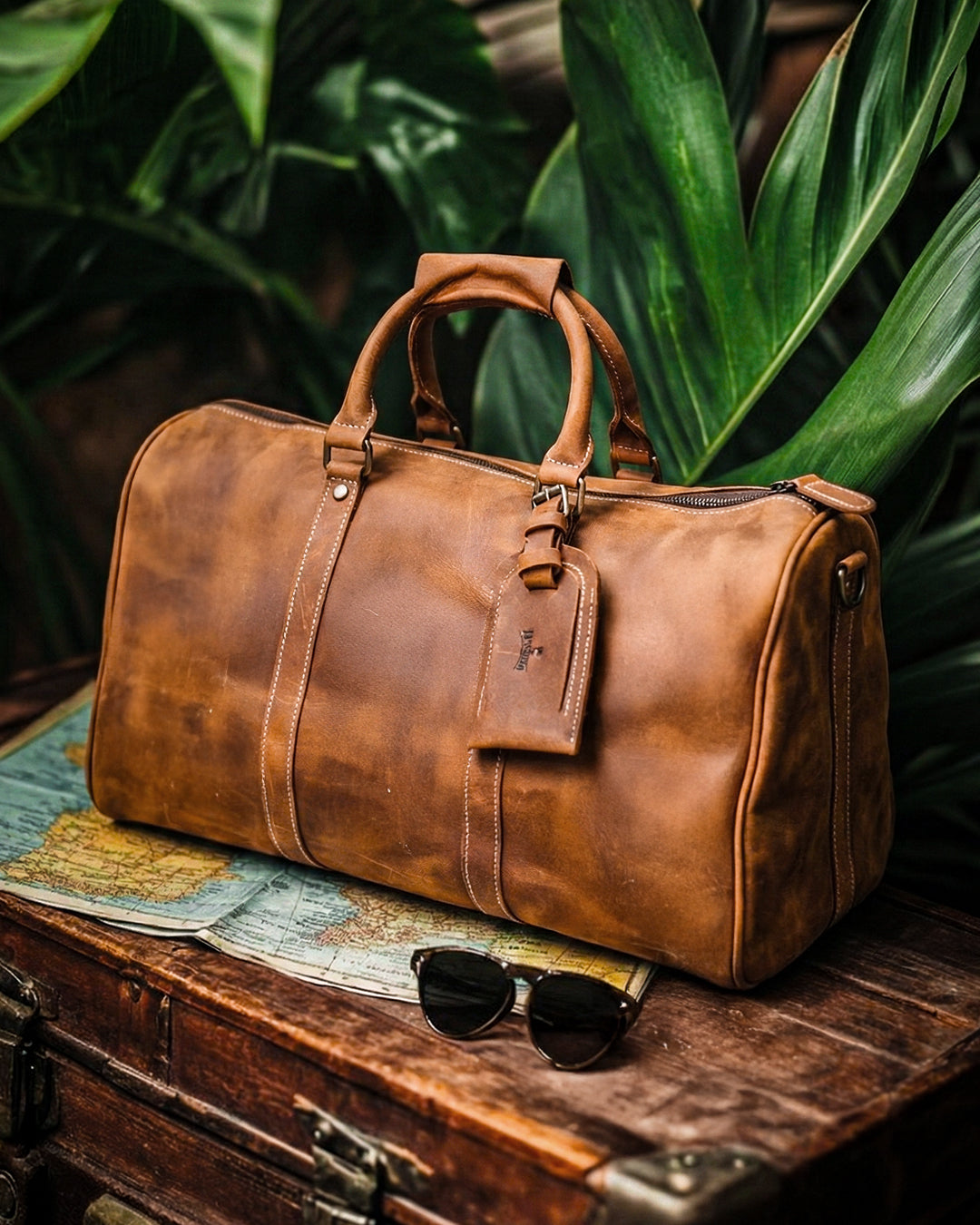 Bolso de Viaje de Cuero Genuino Travel Bag Premium – vista
