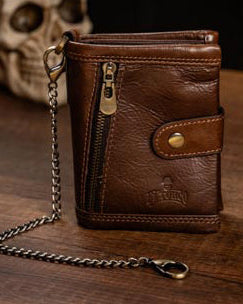 Billetera Biker Cuero Genuino con Cadena – vista