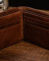Billetera de Cuero Genuino Classic para Hombre – detalle