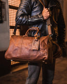Bolso de Viaje de Cuero Genuino Travel Bag Premium – presentación