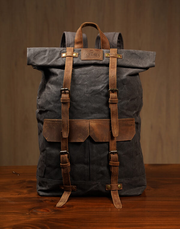Mochila British Soldier Cuero y Lona Impermeable – vista