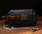 Neceser de Lona Encerada y Cuero – Estilo Militar – detalle
