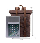 Mochila British Soldier Cuero y Lona Impermeable – vista cercana