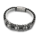 Pulsera Acero Inoxidable 3 Skull 23cm – vista cercana