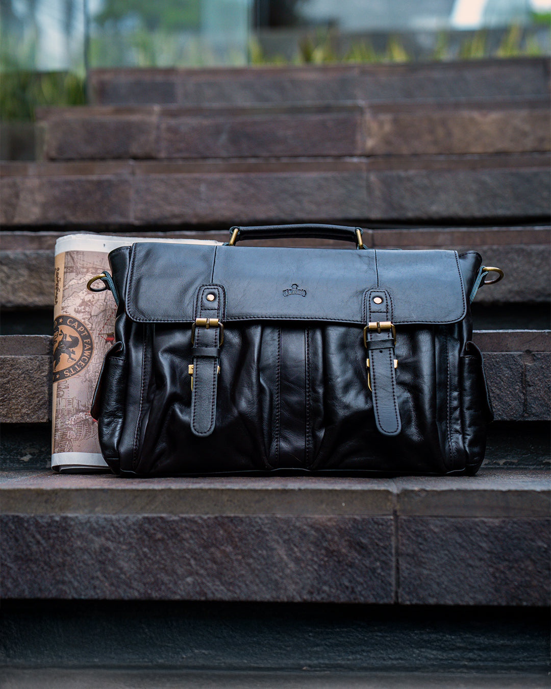 Maletín Ejecutivo DARK Cuero Genuino Business Bag – detalle