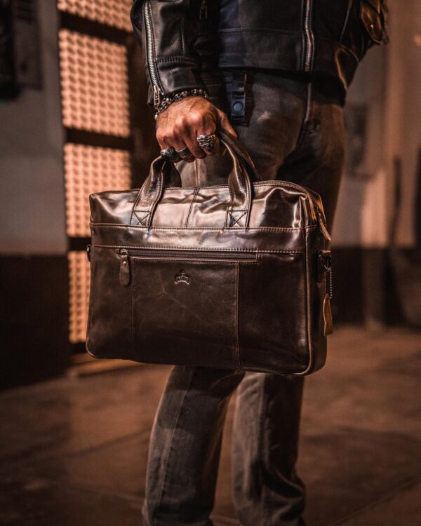 Maletín Business Bag de Cuero Genuino para Hombre – detalle